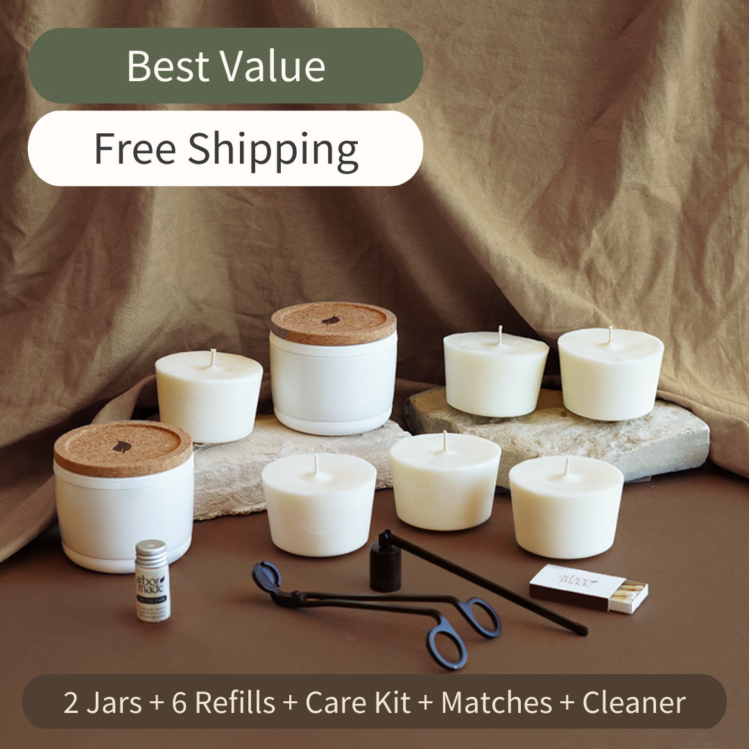 Reusable candle jar with candle refill