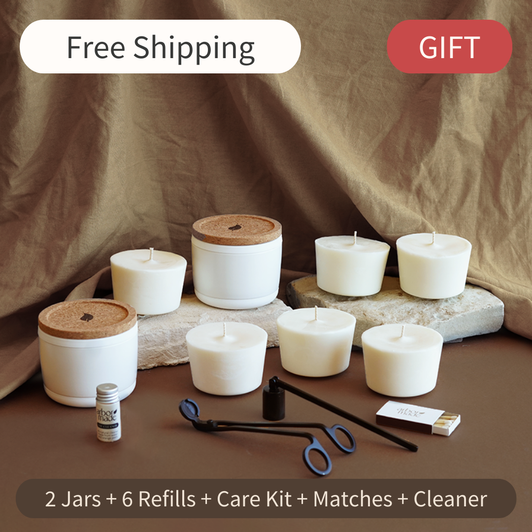 Reusable candle jar with candle refill