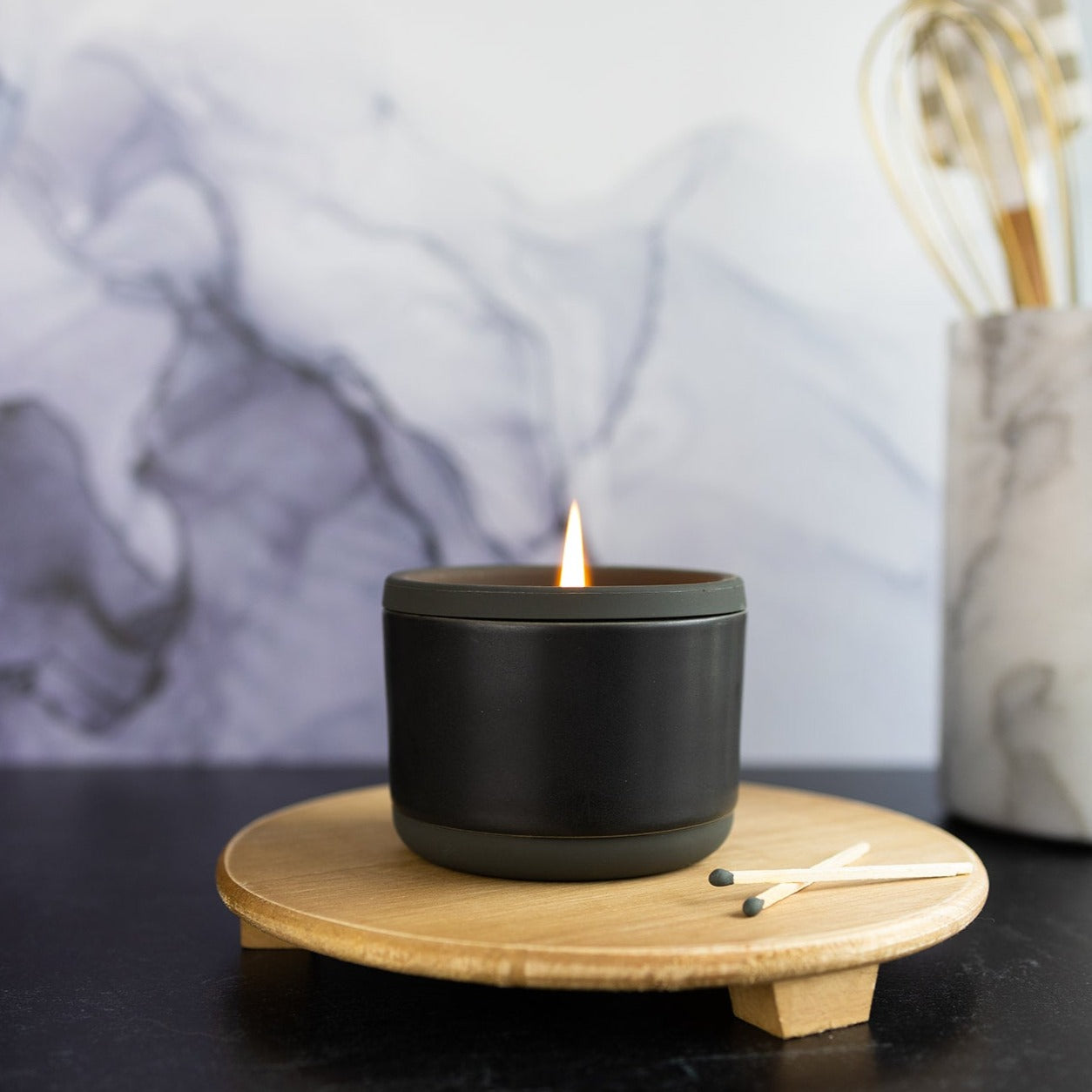 Black Reusable Candle Jar